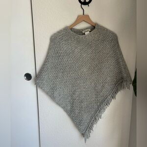 Gray knit poncho